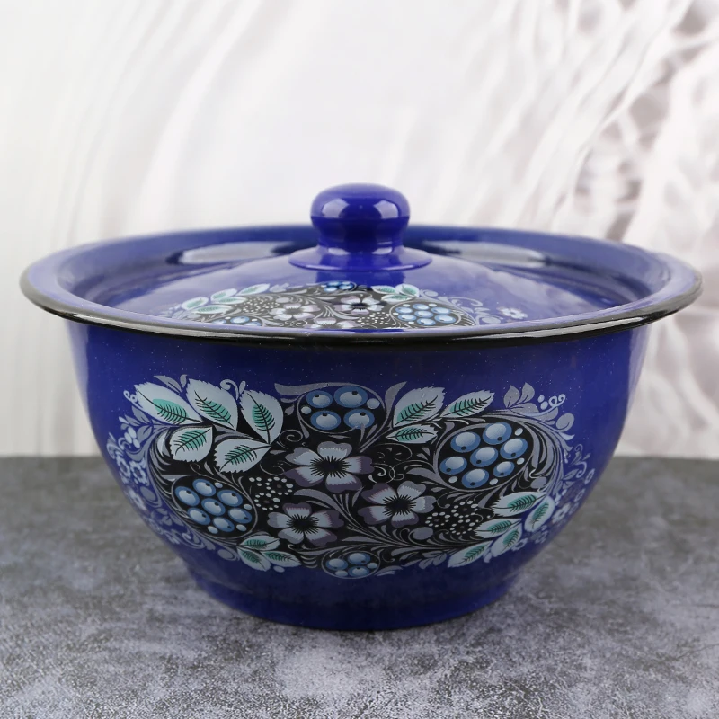 Household Enamel Basin Bowl Large Capacity Soup Sheng Rice Soup Rice Restaurant High Temperature Resistant Free Mail