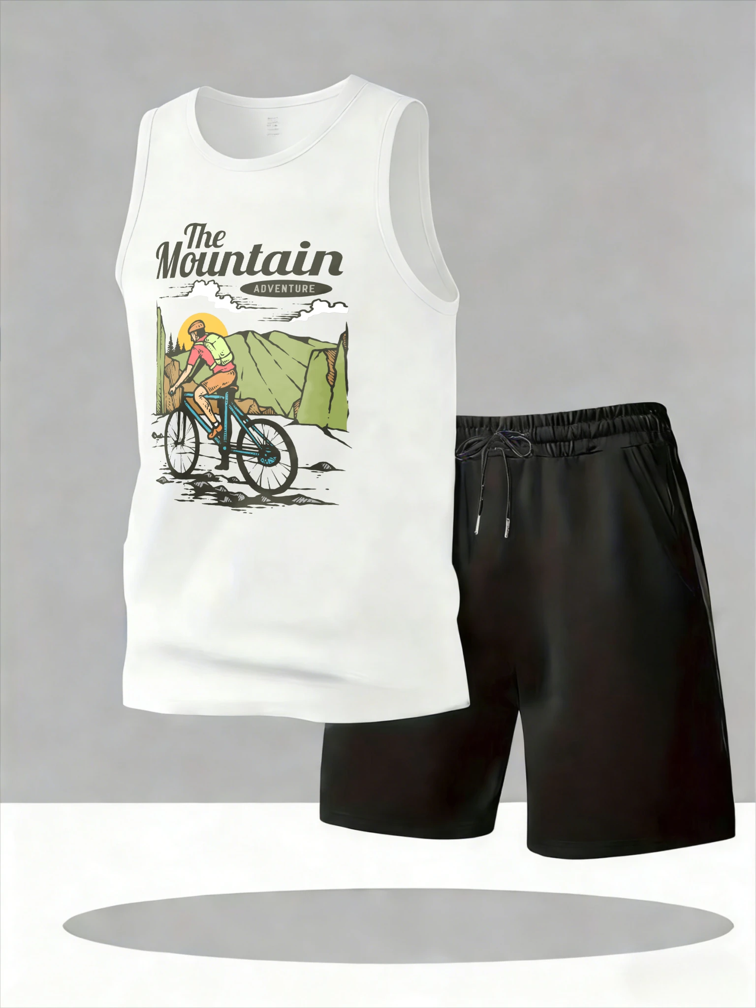 

Men's Tank Top Sets 2026 Summer Quick drying sports Two-piece sets crewneck Breathable oversize Tracksuit men running seaside