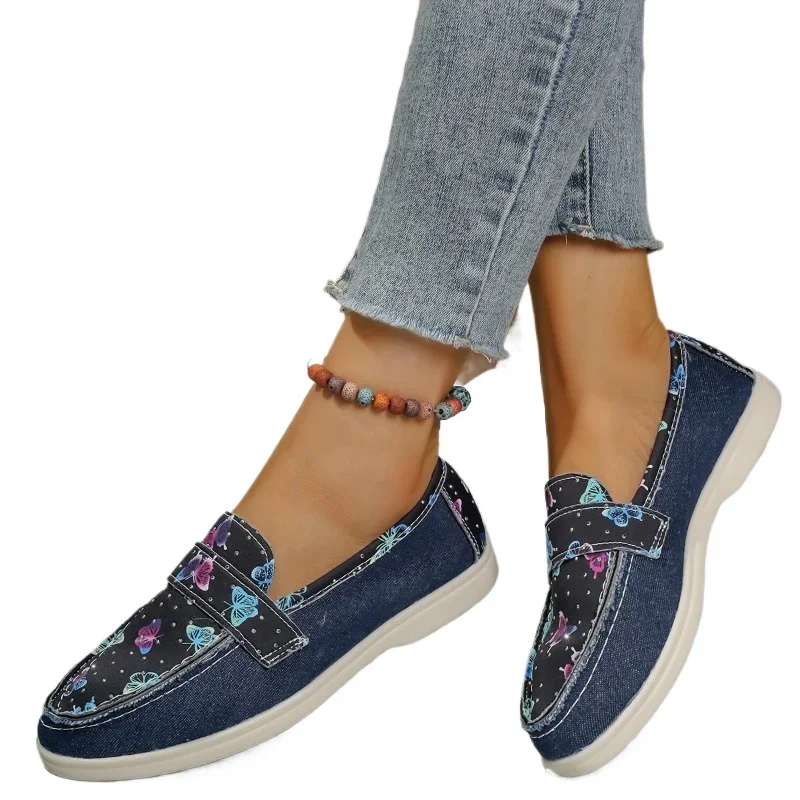 Zapatos planos de punta redonda con estampado de leopardo para mujer, calzado informal con suela de Solft de colores mixtos, gran oferta, Otoño, 2024