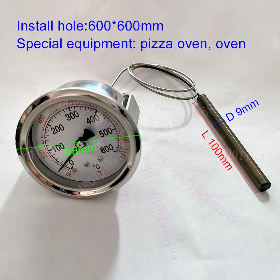 

Full Steel Shell Circular High-temperature Oven, Pizza Oven, 0-600 Degree Thermometer