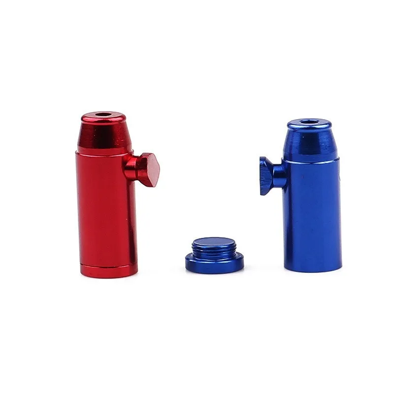 53mm Flat head Bullet shape Portable Snuff bottle Portable Metal tube Sealed washable mini High Quality snuff pipe Men Gift
