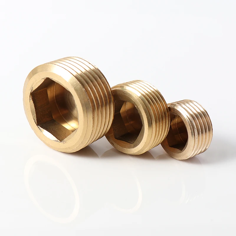 Đồng 1/8 "1/4" 3/8 "1/2" 3/4 "1" BSP Dây Chuyền Nữ Ren Đồng Ống Đầu Lục Giác đồng Thau Cuối Đuôi Cắm Lắp Khớp Nối Kết Nối Adapter