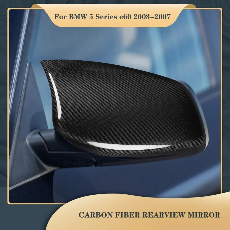 Carbon fiber Paste Style Rearview mirror housing Shell cover For BMW 5 Series E60 2003-2007