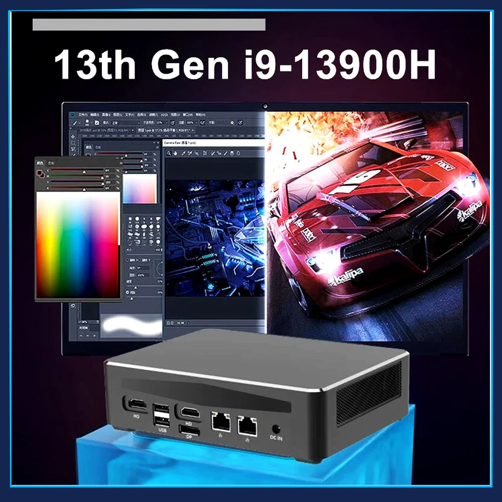 13th Gen Gaming Mini PC Intel i9 13900H i7 13700H 1360P DDR5 4800MHz Thunderbolt 4 Compact Gamer Computer 2*2.5G LAN 4*4K WiFi6