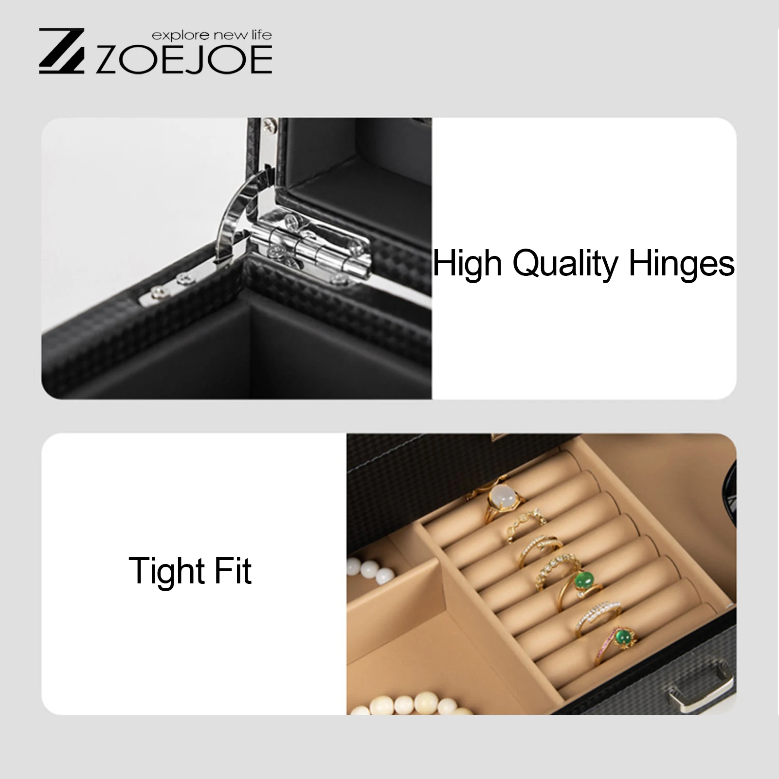 二重層時計ジュエリーディスプレイスタンド時計アクセサリー収納ボックスPUレザー3色ネックレス時計ボックスホリデーギフト