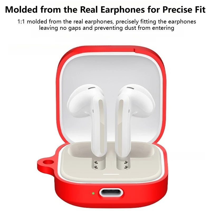 

For Redmi Buds 6 Active - Premium Silicone Case: Shockproof Dustproof with Lock Clip