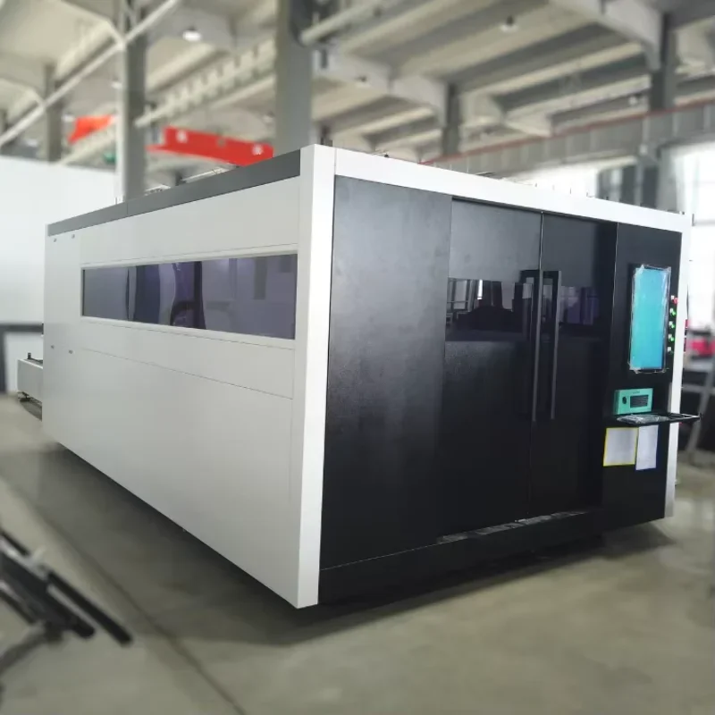 High-efficiency Enclosed Exchange Table Fiber Laser Cutting For Large Metal Sheets With Multi-zone Workpiece Clamping