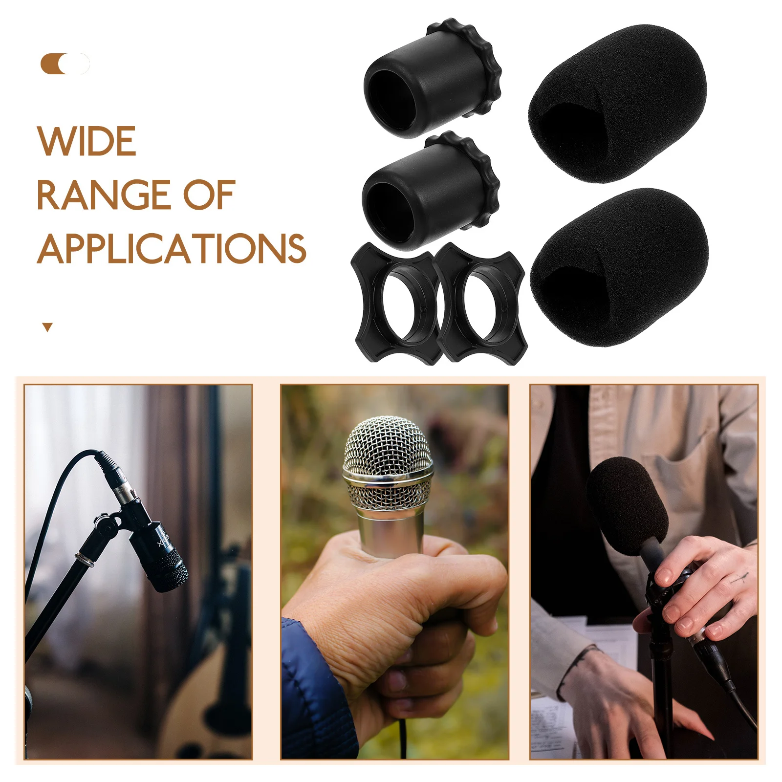 

2 set Sponge Microphone Cover For Mic Protector Windscreen Live Streaming Ktv Conference Noise Reduction Mic Covers Accessory