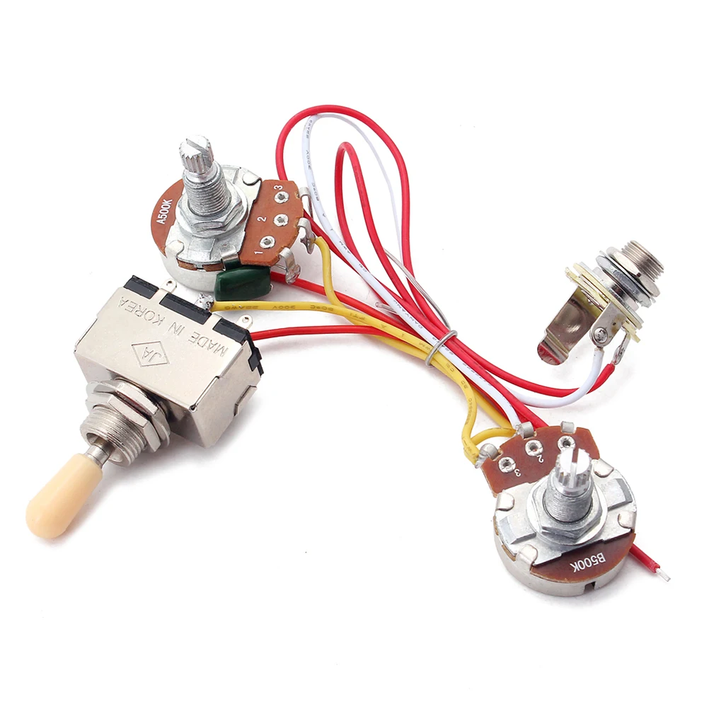 

Yellow Cap Potentiometer 500K 1V 1T Toggle Switch Harness Electric Guitar Durable Low Noise Musical Instruments