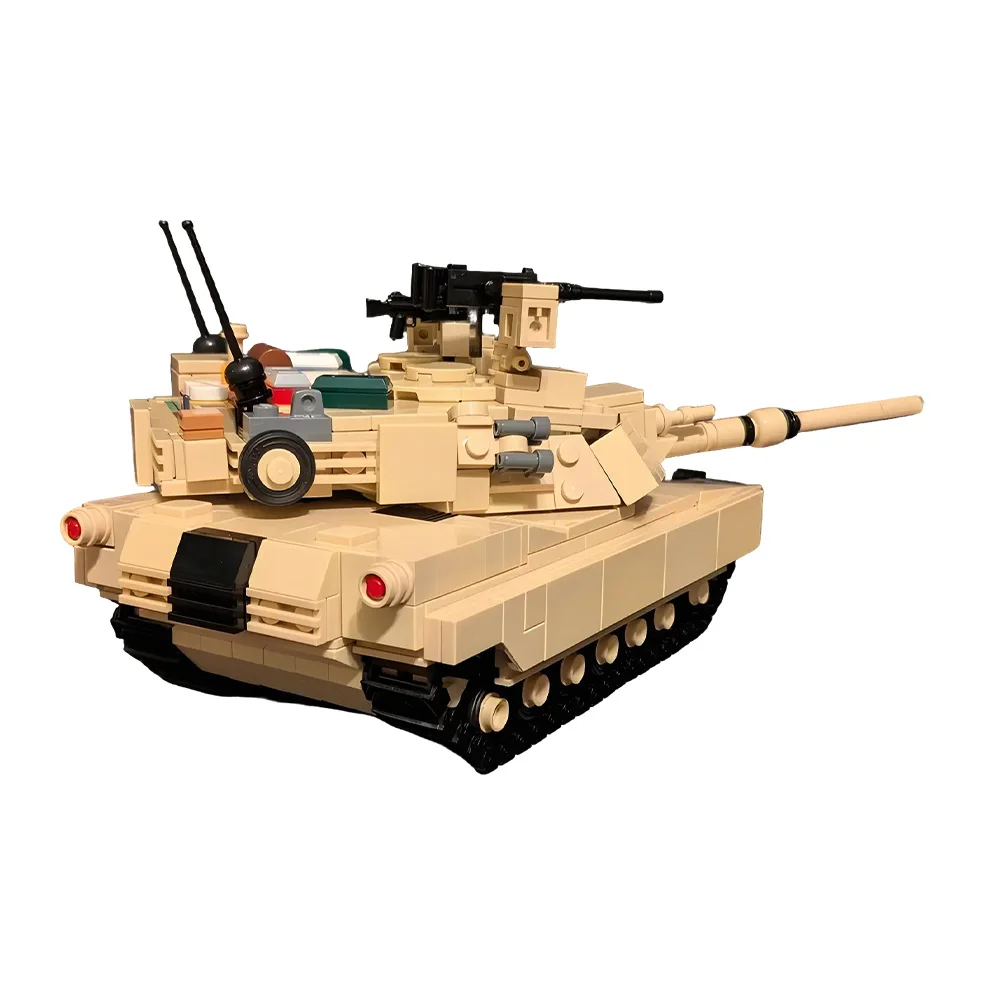 MOC M1A2 Abrams Building Blocks Military Main Battle Tank High-Tech Heavy Armored Vehicle Toy for Adult Gift