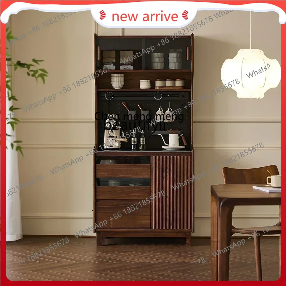 

SS new styleNorth American black walnut solid wood side cabinet Nordic rock slab integrated wall kitchen locker ss 7486 ss 7486