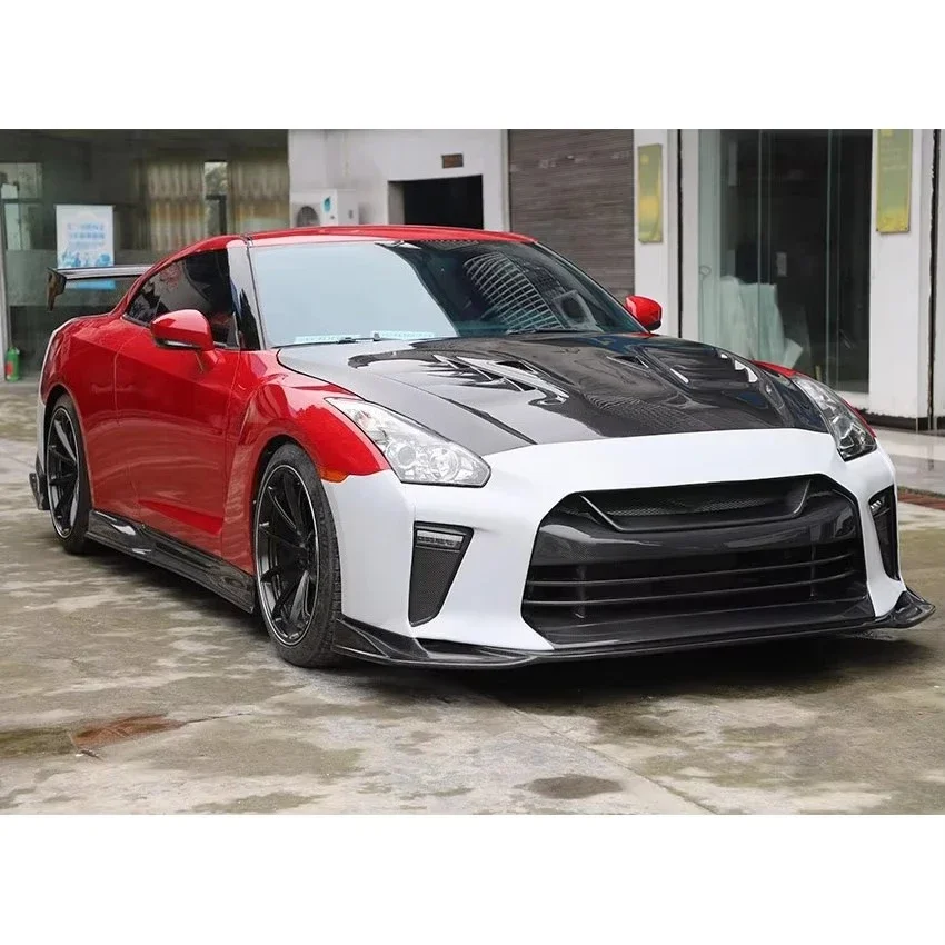Car Accessories Top Secret Style Carbon Fiber Bonnet Hood For GTR R35 Body Kit 2017-2020 6