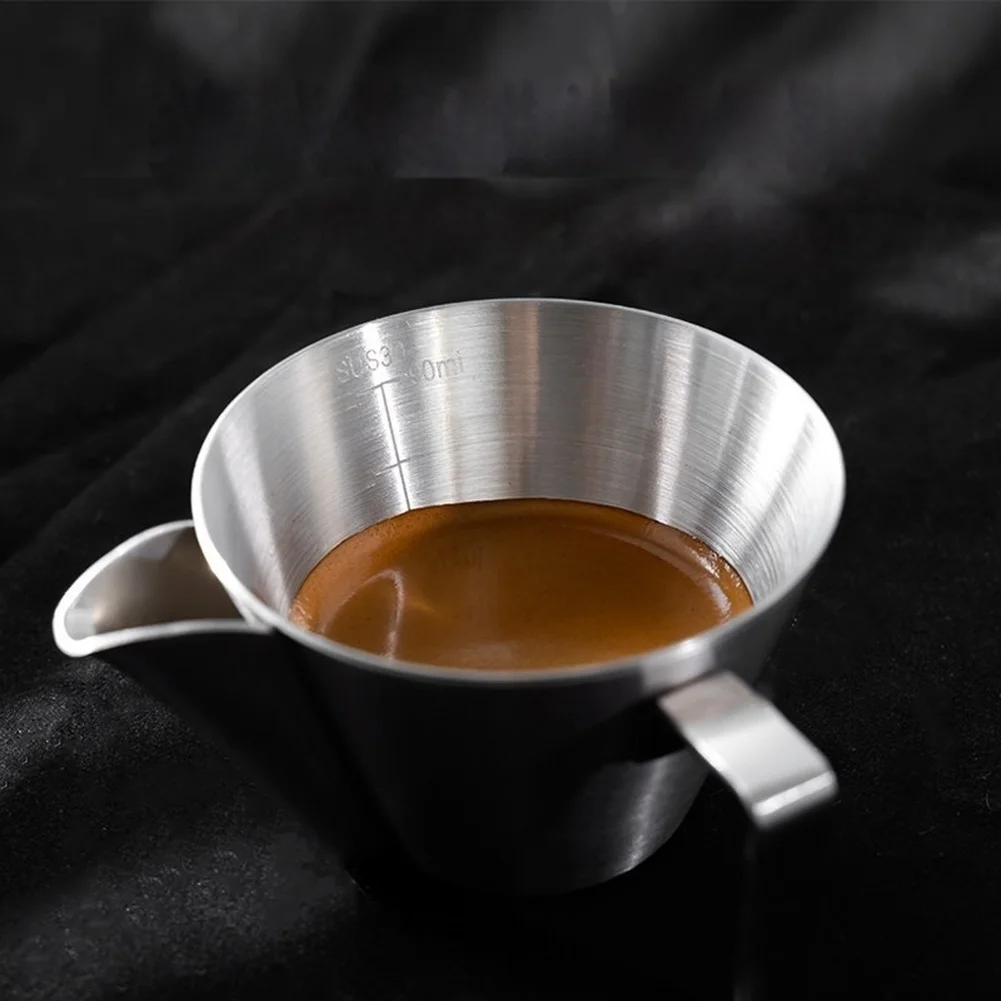 1 Piece 304 Stainless Steel Measuring Cup With Dual Scale For Espresso Filter Coffee Extraction Kitchen Tool Accessories