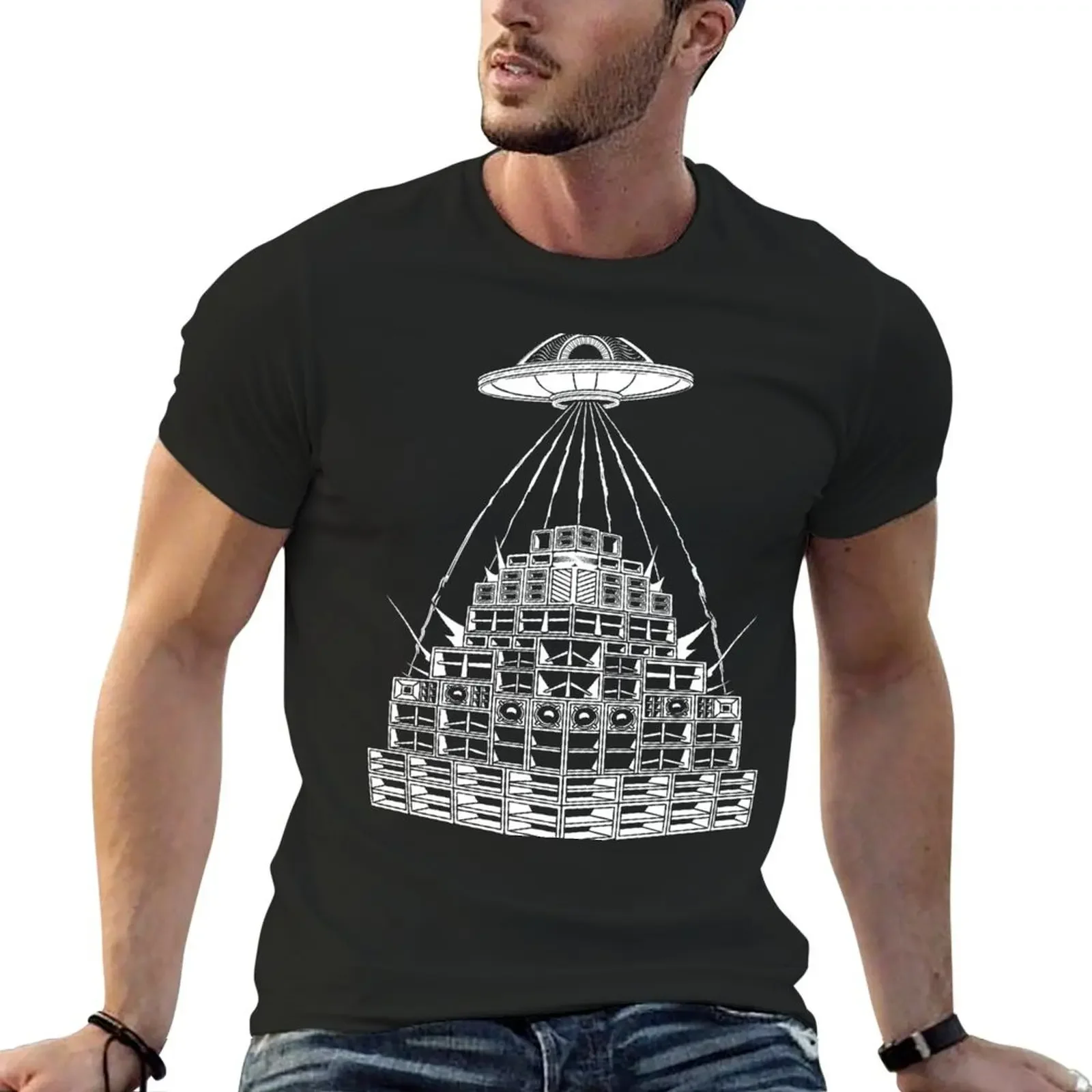 

DMT Alien UFO Sound System T-Shirt shirts graphic tees Aesthetic clothing cotton graphic tees tshirts for men