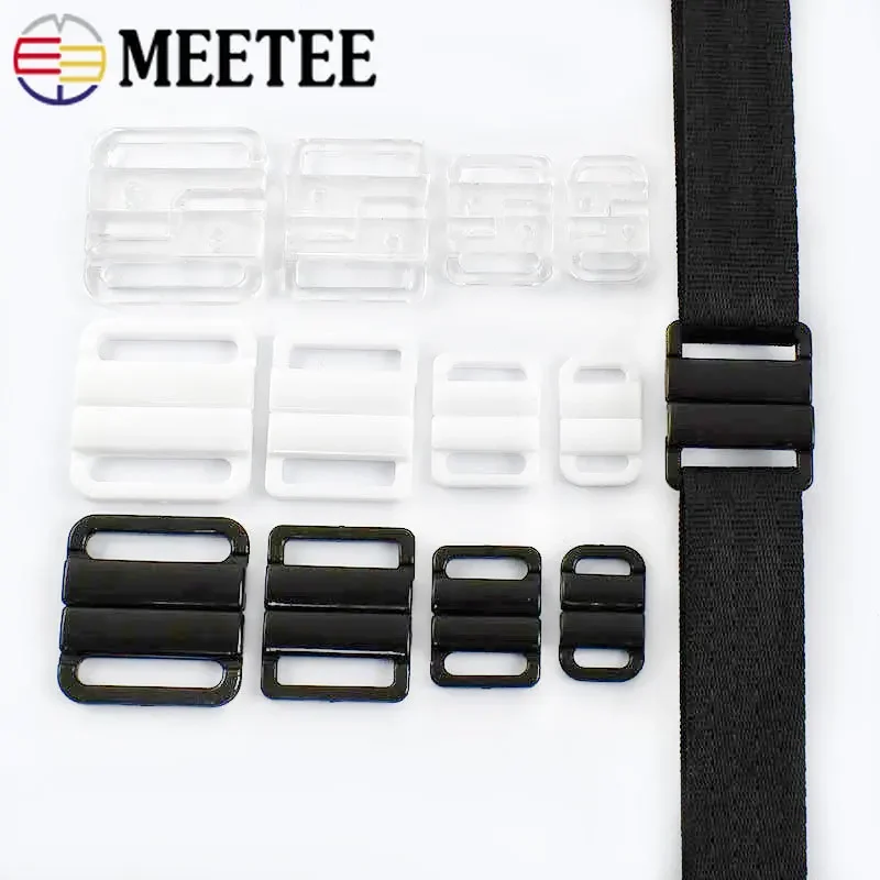 

50/100Sets 10/15/20/25mm Plastic Bra Buckles Bikini Strap Clasps Resin Front Closure Swimwear Clip Buckle Underwear Accessories