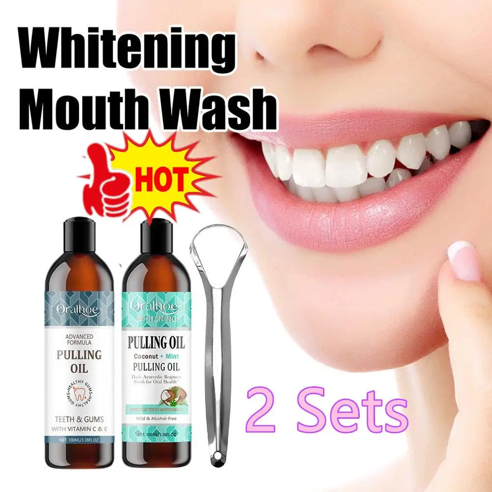 2 Sets Oral Rinse Mouthwash Alcohol Free Mouthwash Oral Mouthwash Coconut Mint Pulling Oil Mouthwash Mouth Health Care