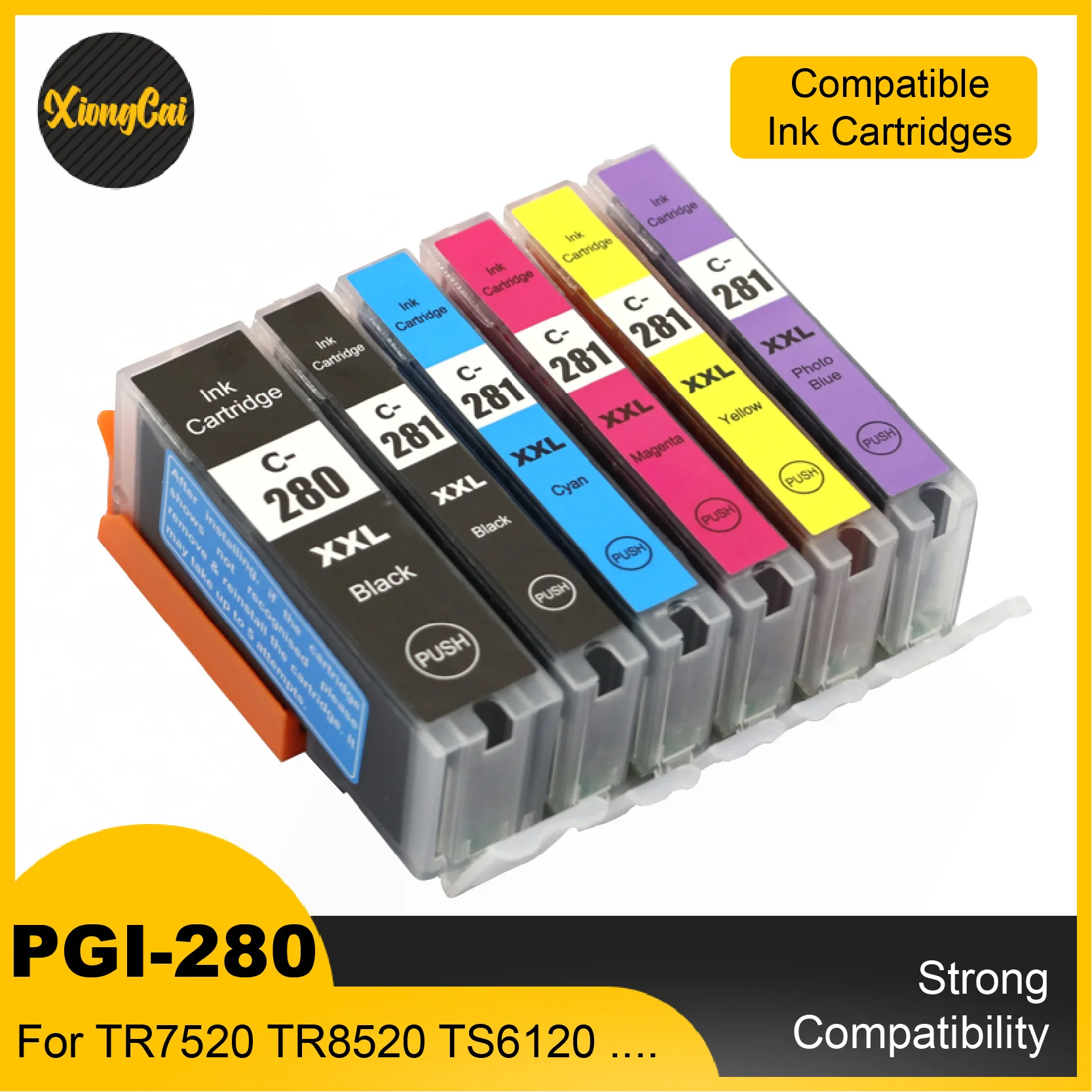 PGI280 PGI-280 CLI-281 compatible Ink Cartridge For Canon TR7520 TR8520 TS6120 TS8120 TS9120 inkjet printer