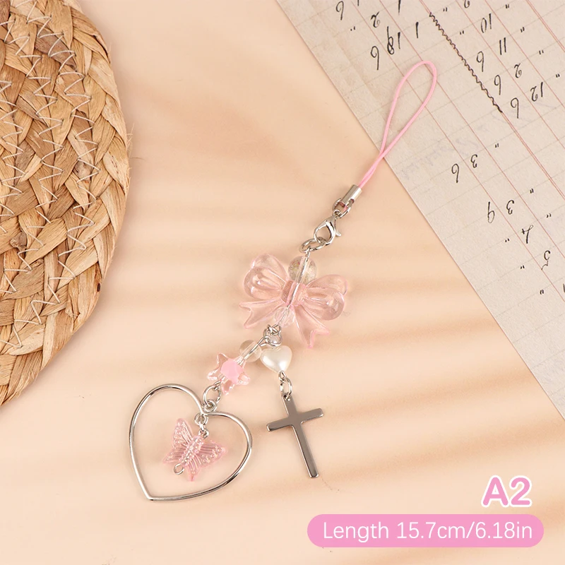 1 قطعة سلسلة المفاتيح الهاتف الصليب القلب سحر حزام فتاة هدية لطيف سلسلة الحبل قلادة آيفون لسامسونج لهواوي