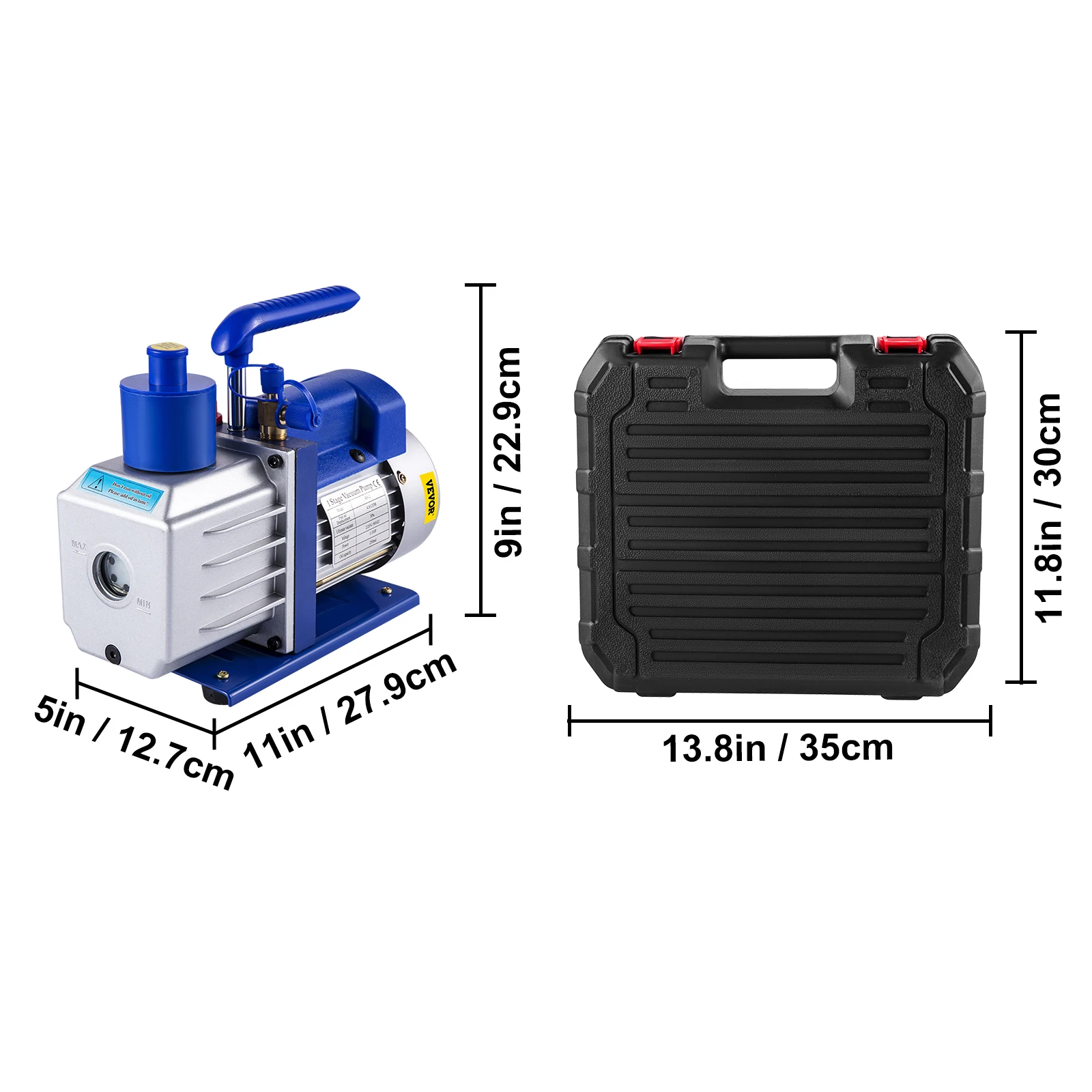 SucceBuy 1.8 CFM - 4.8 CFM Koelmiddelvacuümpompsets HVAC 1/3HP 1/4 HP met spruitstukmeter voor huishoudelijke airconditioning