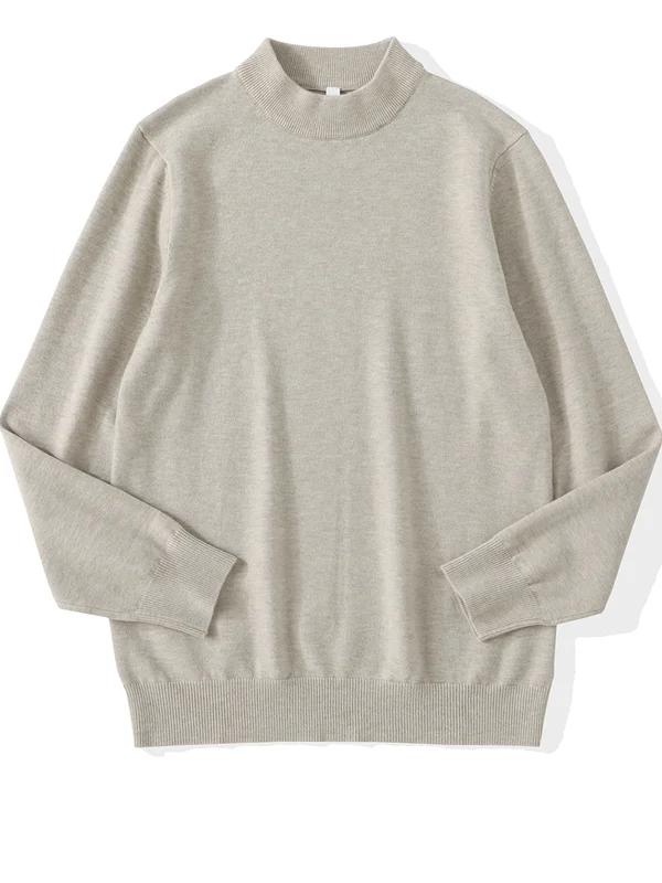 سليم صالح الرجال محبوك قاعدة طبقة أعلى f عالية طوق الخريف الشتاء جديد Sle تنوعا سترة صوفية الكلاسيكية Bla الأبيض #4