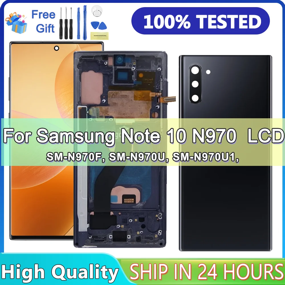 

Tested For Samsung Note 10 LCD Display Touch Screen Digitizer Assembly For Samsung Note 10 N970 N970F,SM-N970F Lcd With Frame