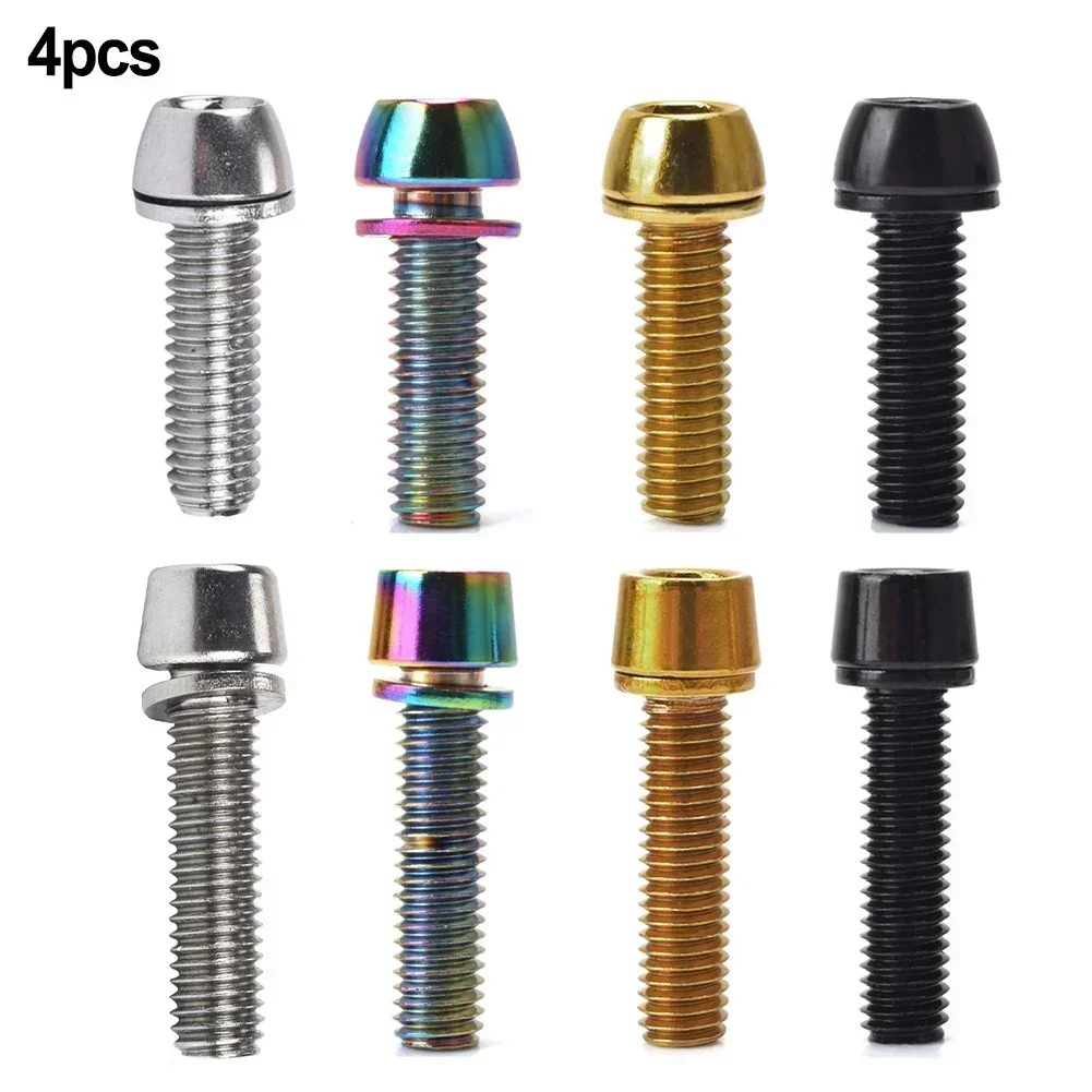 

4pcs M5x20mm M6x20mm MTB Bike Bicycle Steering Handlebar Stem Screws Bolts Steel With Bike Stem Spacers Bicycle Components