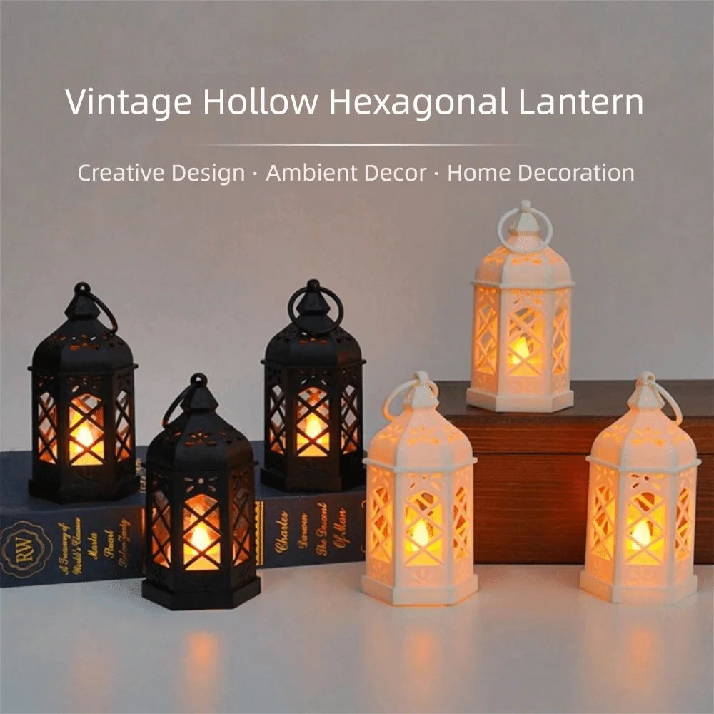 

Creative Plastic Retro Desktop Lamp Small Portable Hexagonal Wind Lamp Creative Horse Lamp Gift Giving