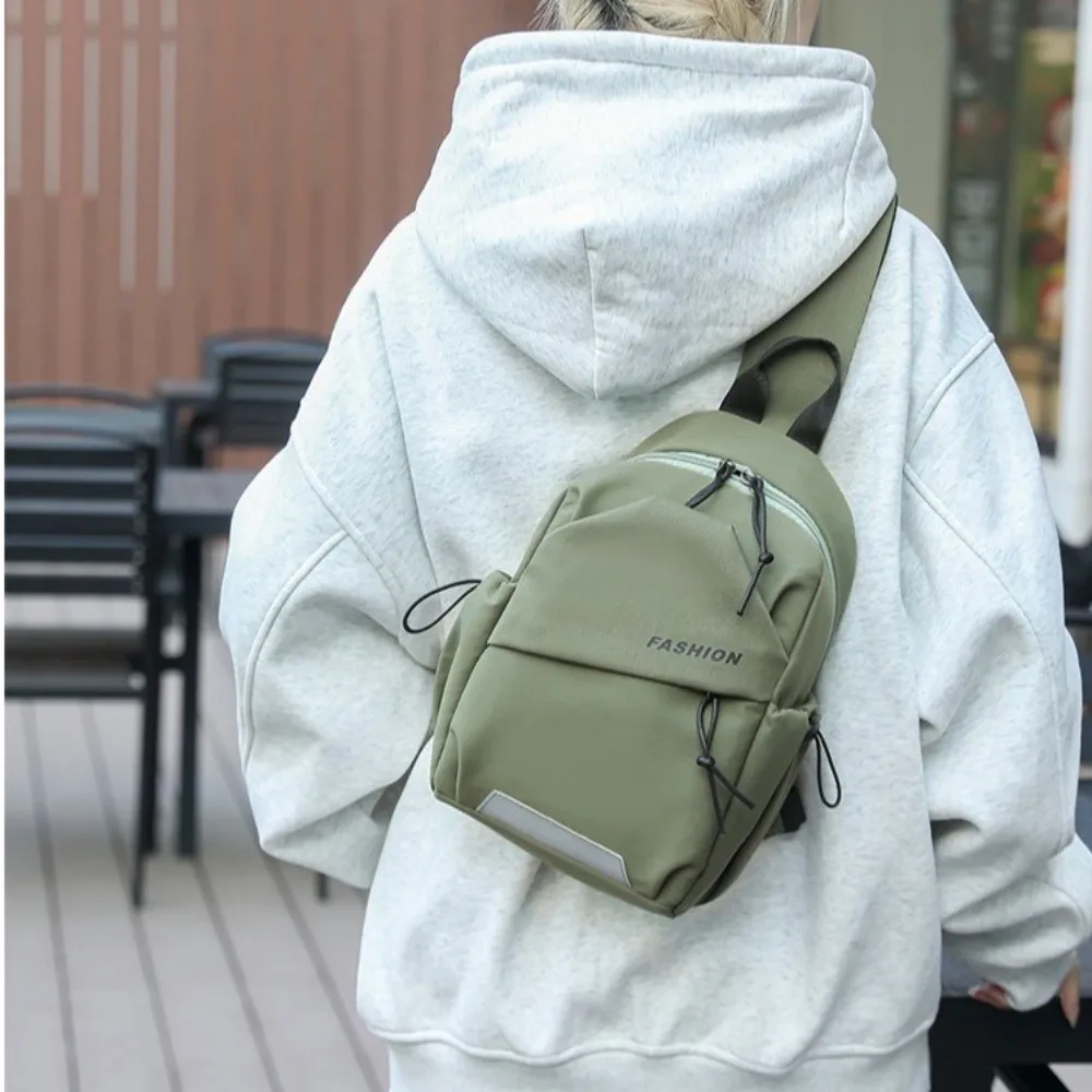 

Solid Color Nylon Chest Bag Multifunctional Korean Style Shoulder Crossbody Bag Adjustable Shoulder Large Capacity