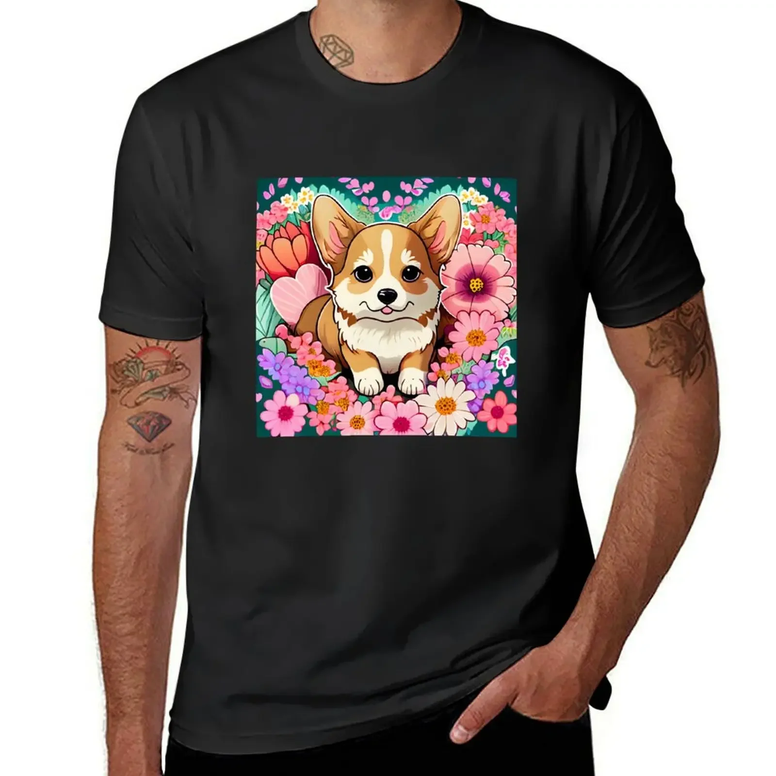 DOG Pet Illustration - Design 8 T-shirt plain hippie clothes plus size tops blanks mens cotton t shirts