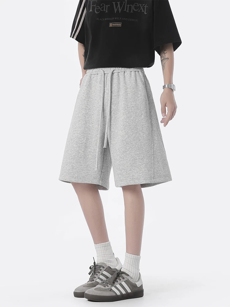 

Американские свободные трикотажные шорты для мужчин, летние повседневные дышащие брюки прямого кроя, модные брендовые шорты для подростков