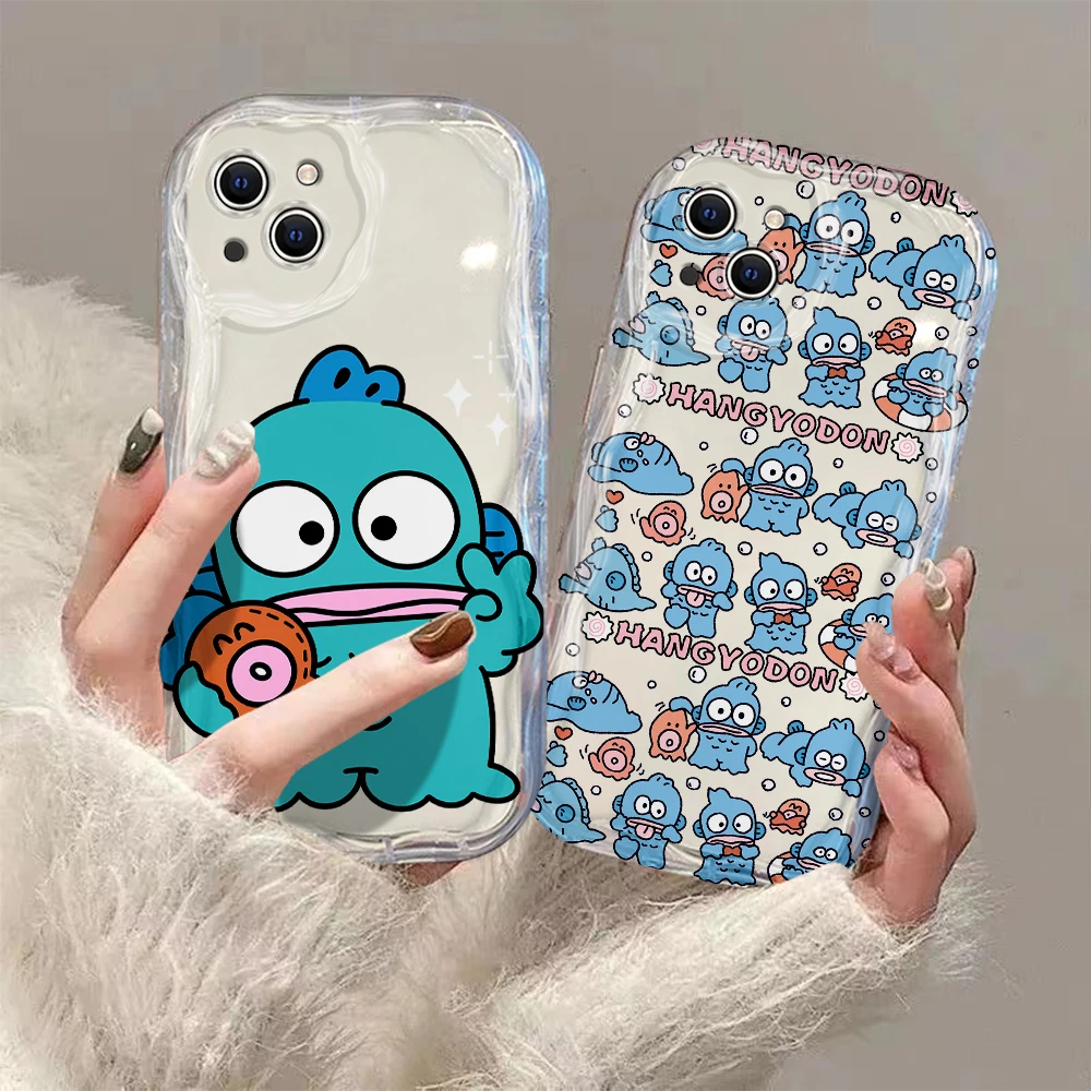 Sanrio Hangyodon 3D Wave Case for IPhone 15 14 13 12 11 Pro Max Mini X XR XSMAX 8 7 6S Plus Soft Silicone Cover