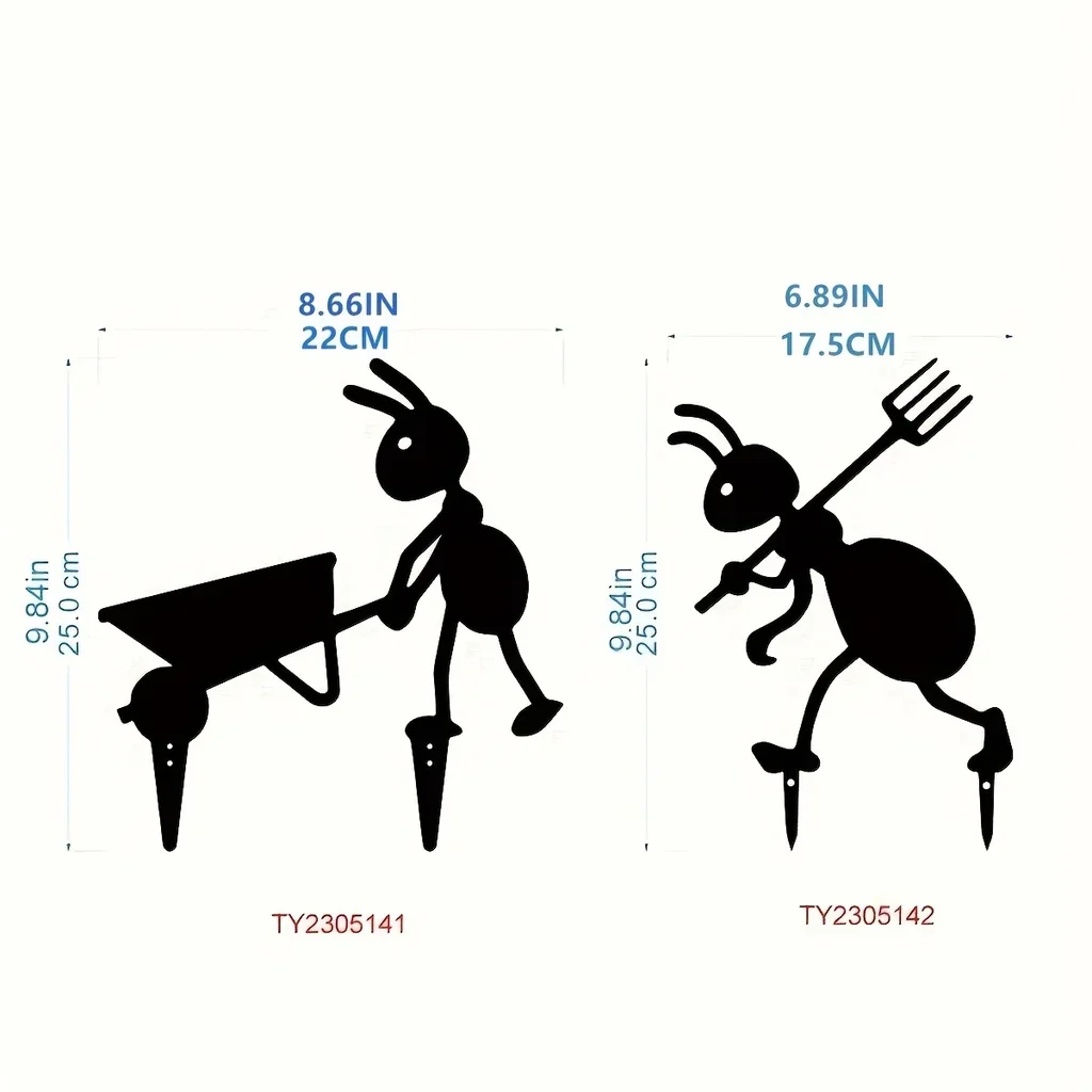 HELLOYOUNG wystrój ogrodu mrówki na zewnątrz metalowe mrówki ozdoby ogrodnicze na podwórku metalowe kołki na podwórko