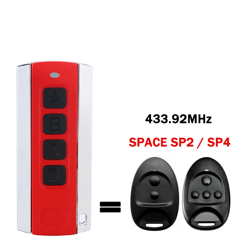 SPACE SP2 SPACE SP4 Remote Control Garage Door Opener 433.92MHz Rolling Code Electric Remote Control