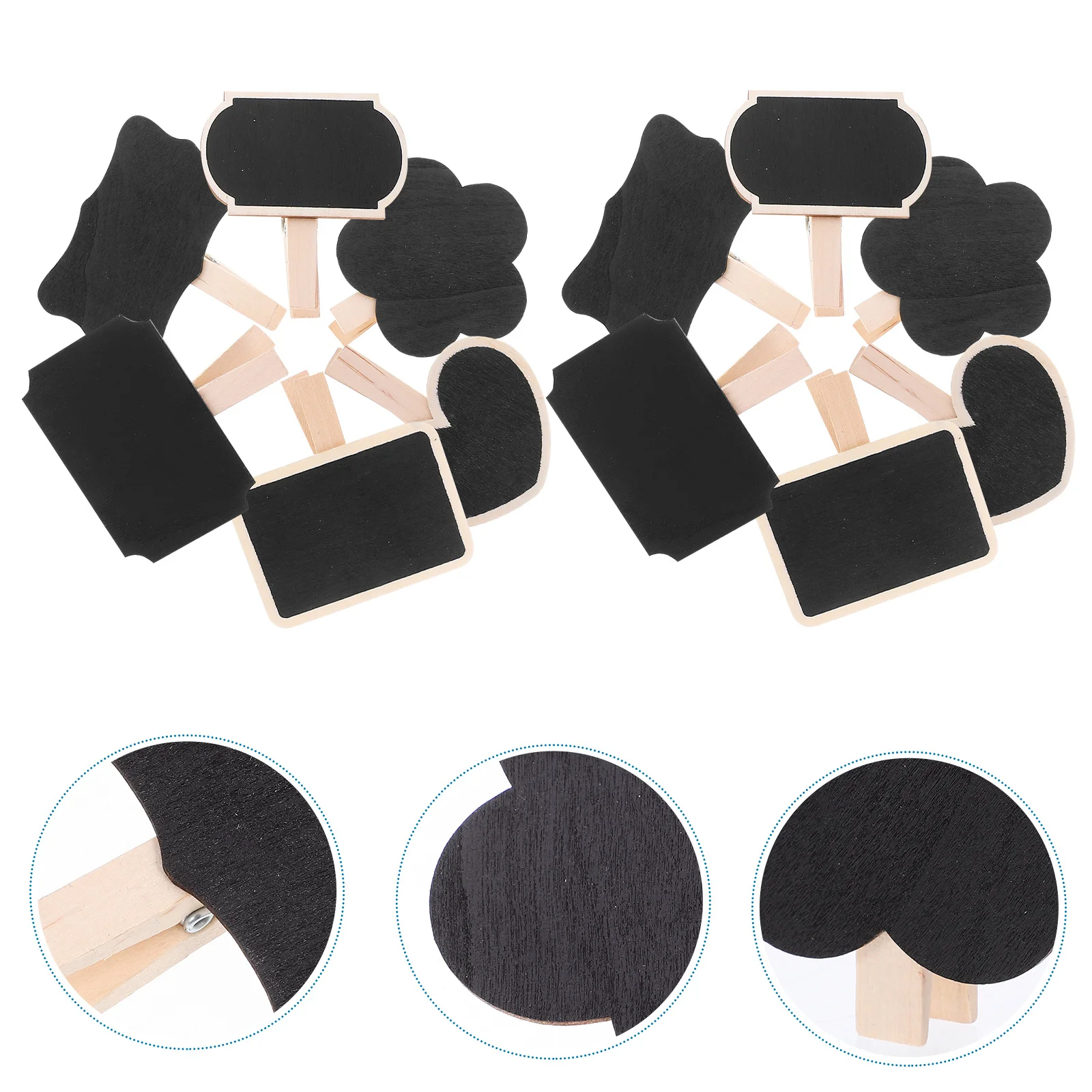 

30Pcs Wood Bill Clip with Writable Board Chalkboard Labels Message Clamps Mini Chalkboard Clip for Notes Organizer Task Tracker