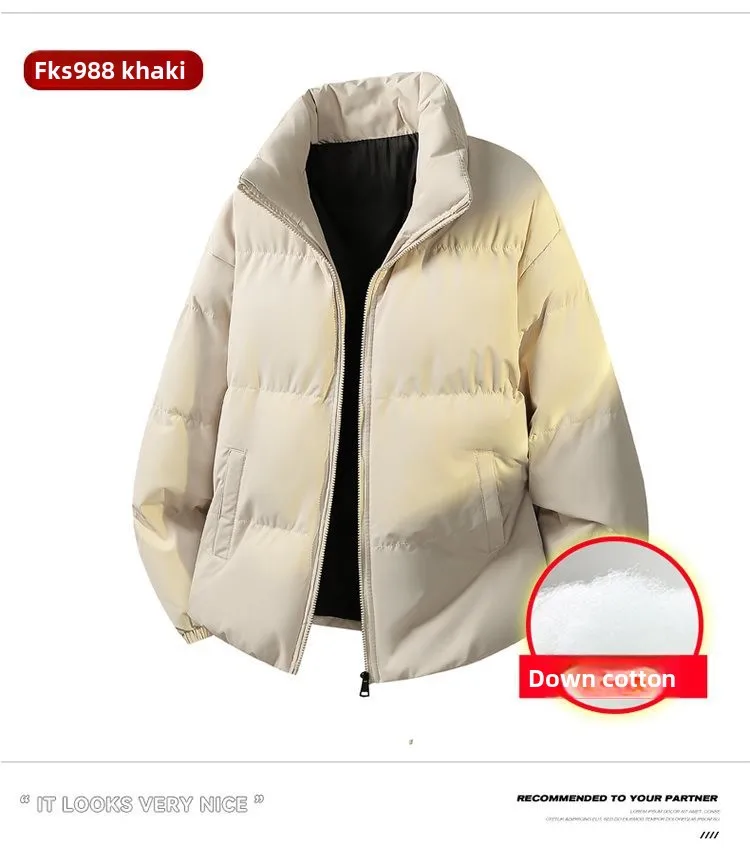 Autumn and Winter New Cotton-padded Jacket Winter Men's Fashion Trend High-end Warm Bread Clothing Windproof Outside