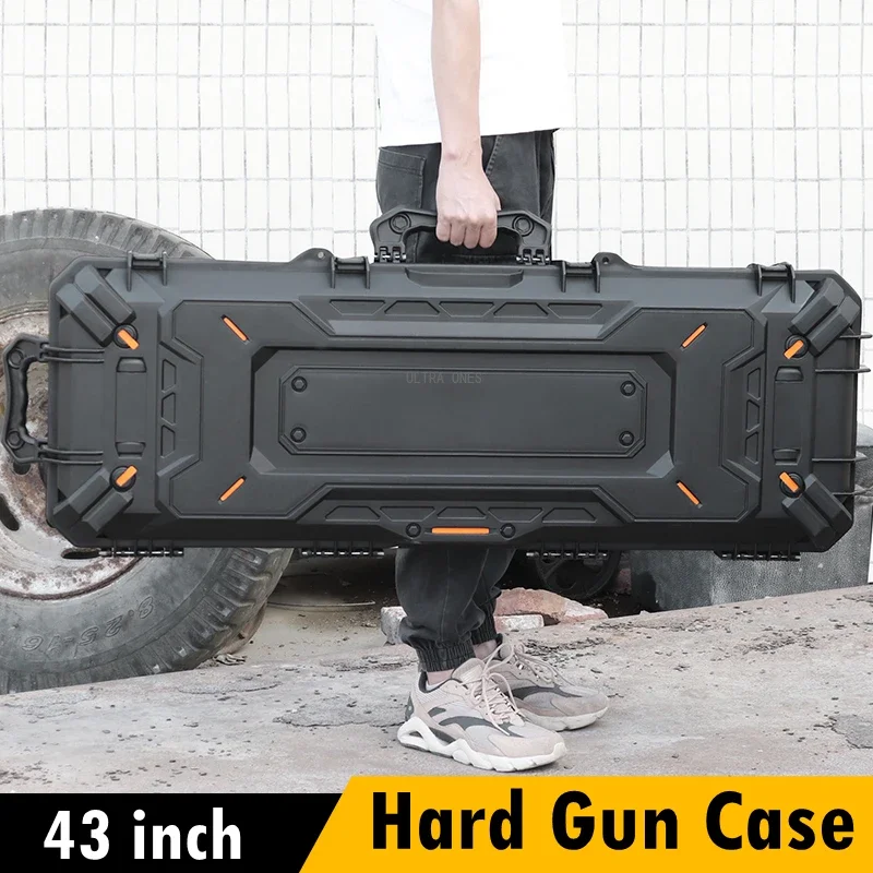 43inch Outdoor Hunting Gun Case Hard Shell Protective Tactical Paintball Wargame Rifle Hand Bag Waterproof Safety Gun Carry Case