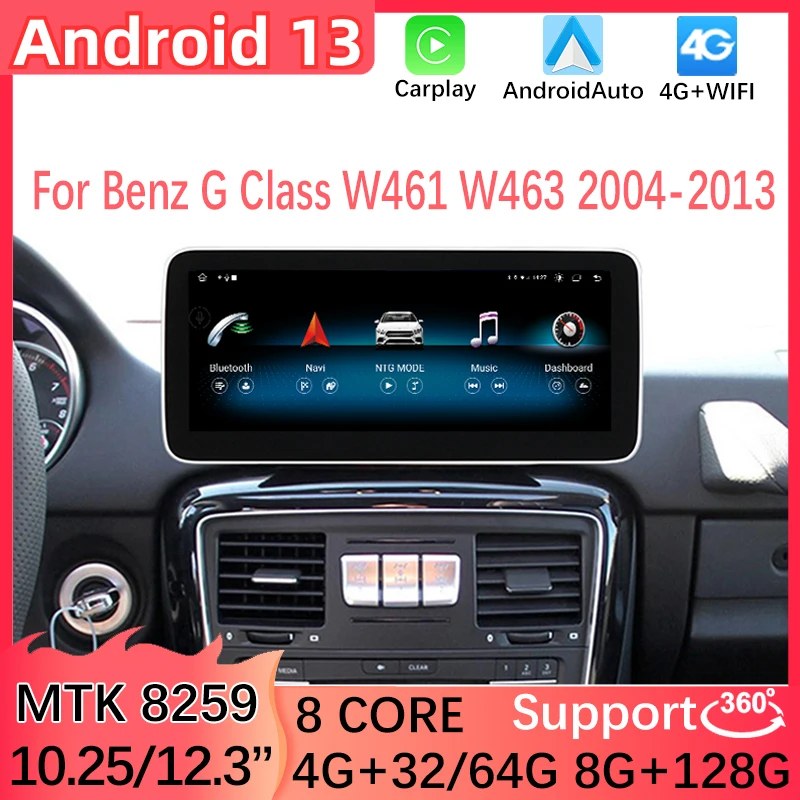 

MT8259 12.5 Inch 10.25" Android13 ForMercedes Benz G-Class W461 Multimedia Video Radio Stereo Player GPS Navigation WIFI 4G LTE