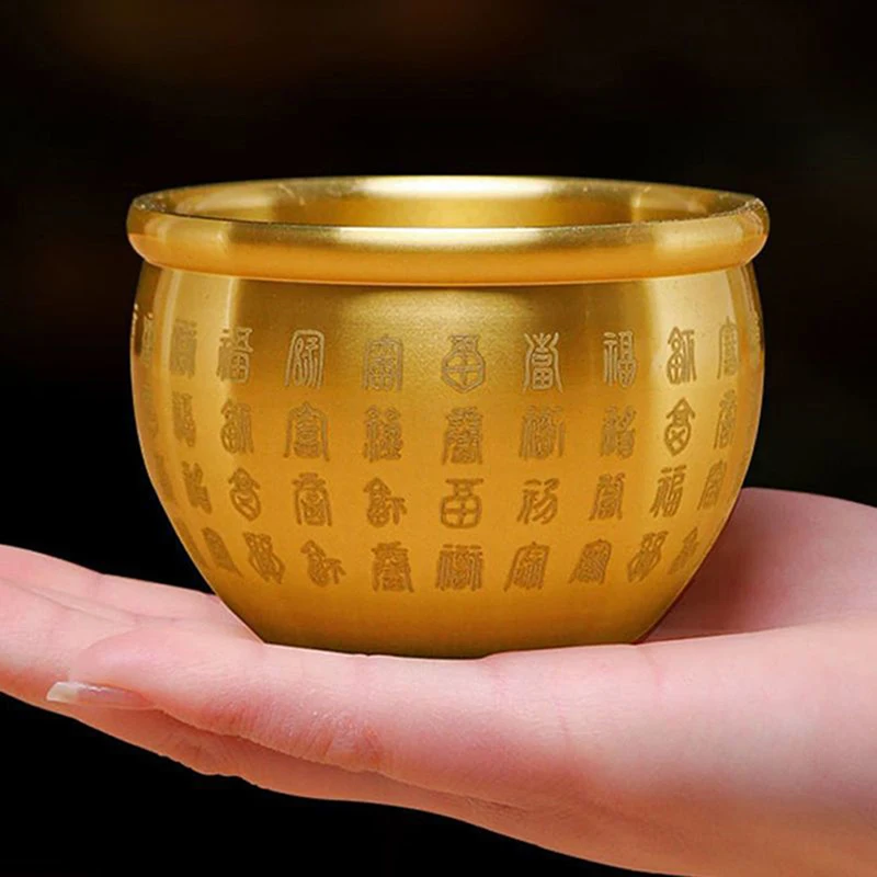 Creative Brass Baifu Cylinder Feng Shui Lucky Fortune Cornucopia Home Bedroom Living Room Study Desktop Decor Ornament