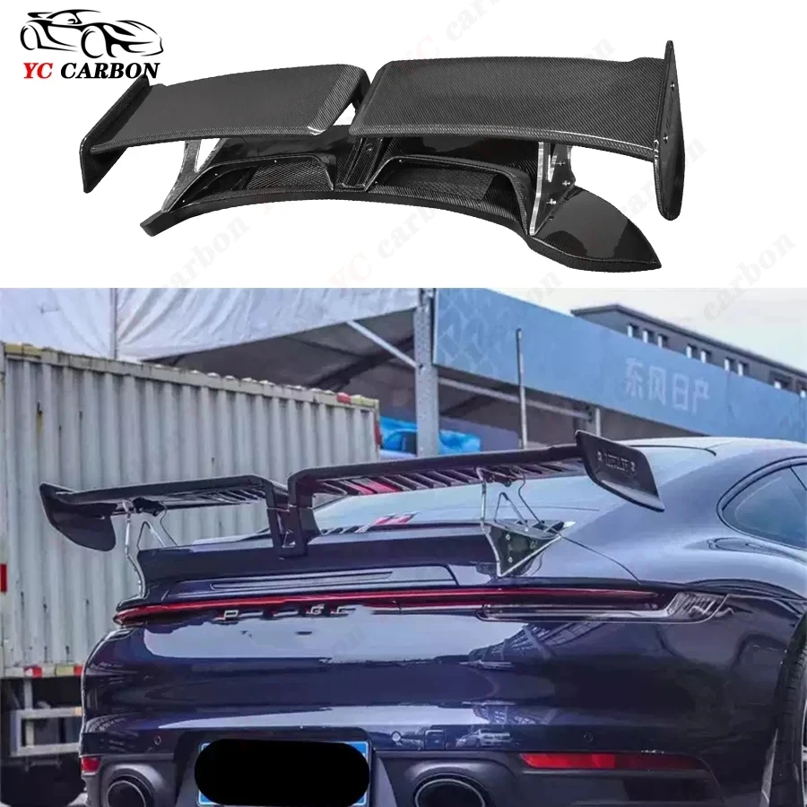 

For Porsche 992 Tahriat Style Carbon Fiber Spoiler Rear Wing Auto Racing Car Styling Tail Lip Wing Upgrade body kit