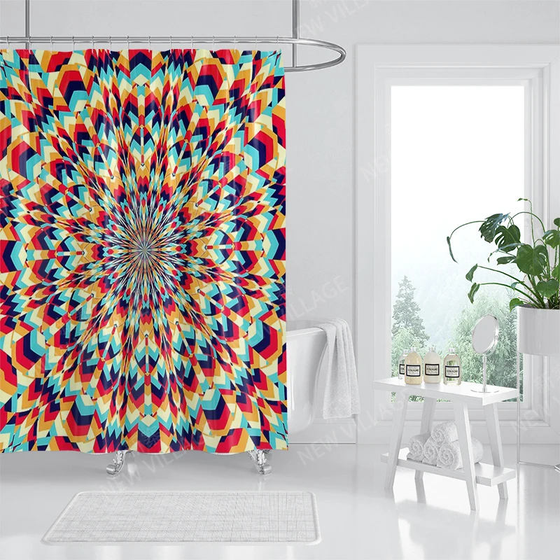 Waterproof fabric shower curtains Bathroom curtain accessories Bath curtain 180x200cm 240*200cm boho decoration vintage mandala