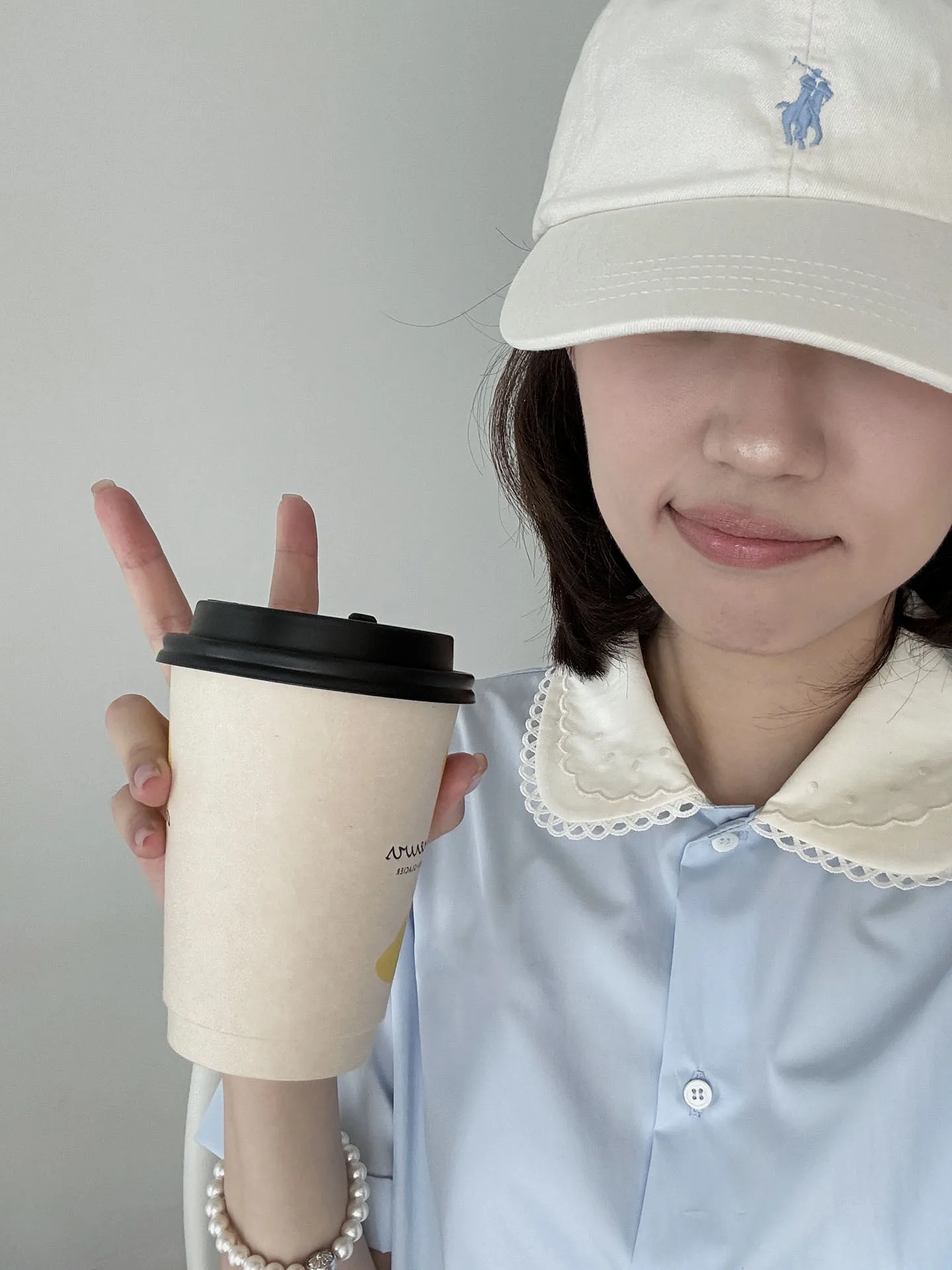 

Blue White Cotton Short Sleeve Shirt for Women Doll Collar Elegant Ageless Double Layer Shirt Straight Cut Spring 2026