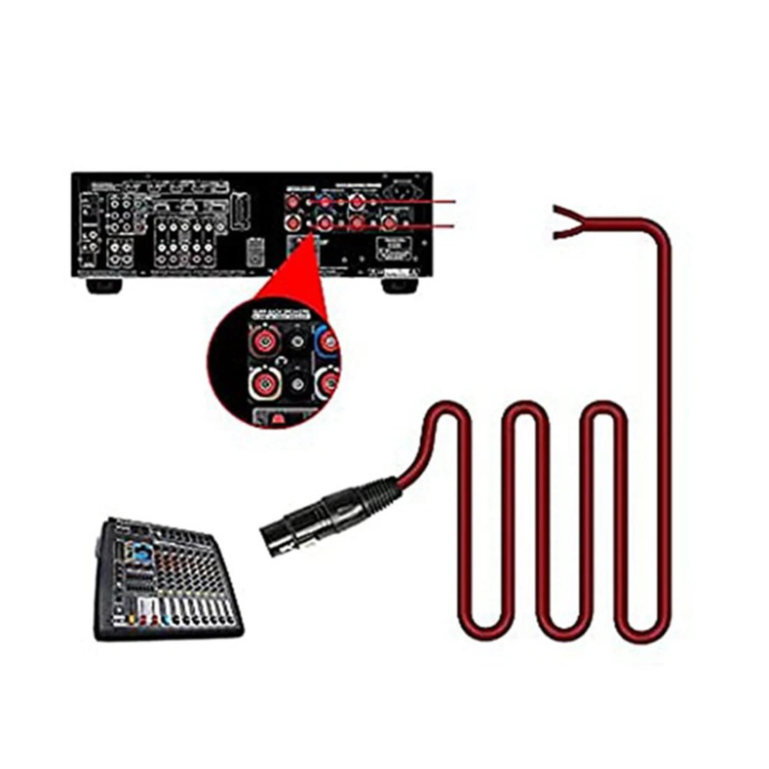 XLR Speaker Wire, Speaker Bare Cable to XLR Plug, Gold Plated XLR 3 Pin Male Connector Replacement Audio Cable Open End image 3