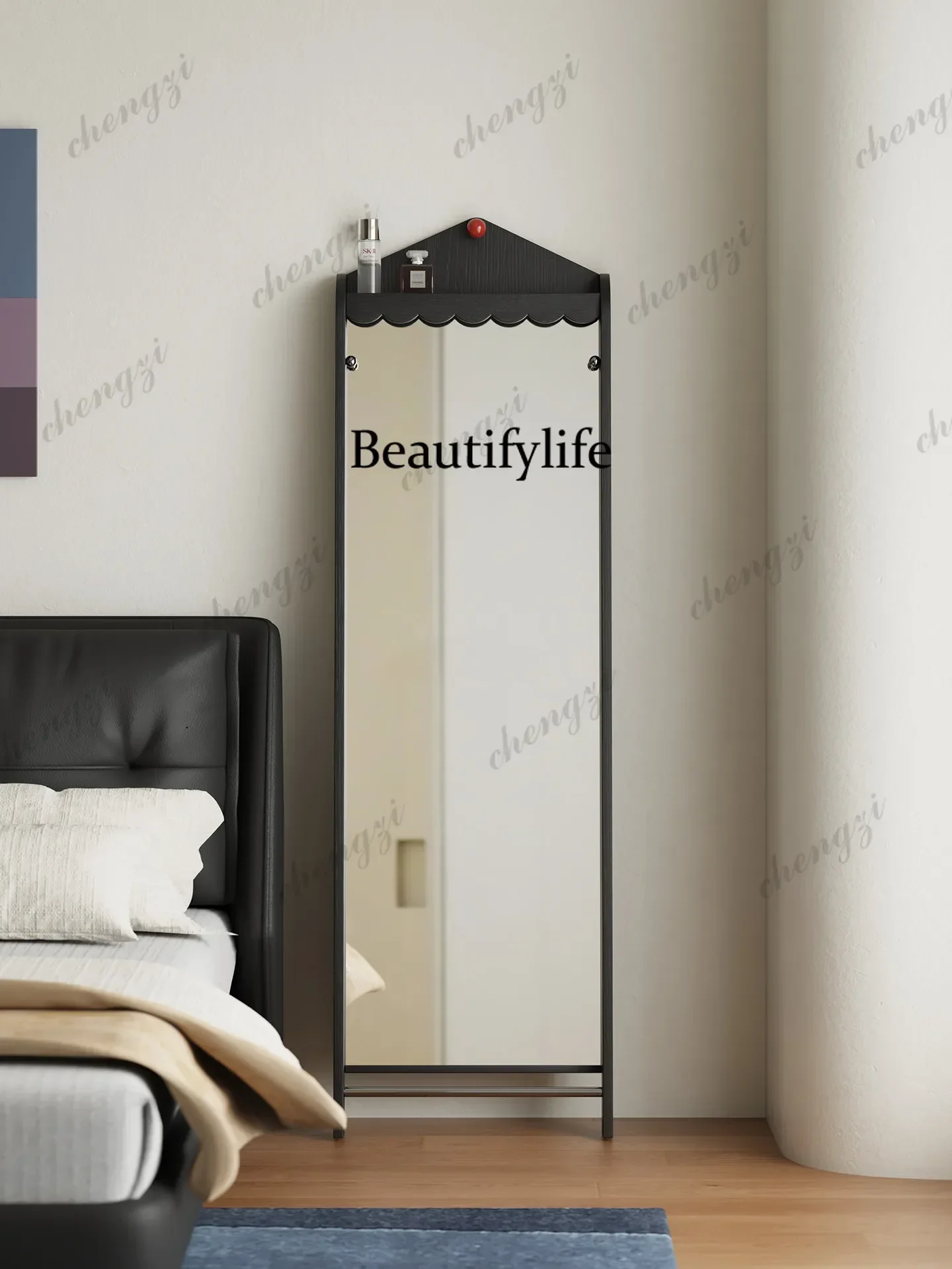 Asmt114  Floor to ceiling, living room against the wall, full-length mirror, bedroom, French household solid wood, fitting mirro
