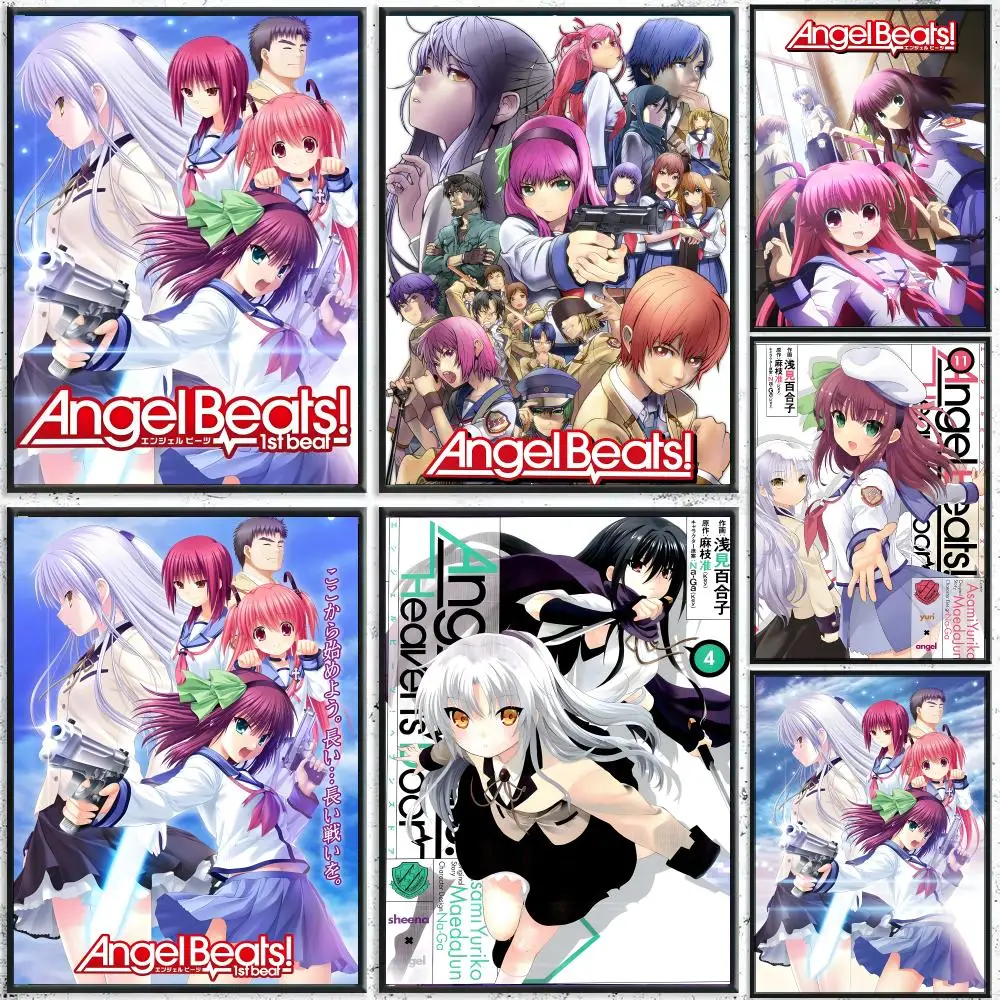Anime A-Angel B-Beats Poster High-Quality Waterproof Wall Decal for Study, Living Room & Garage, Great Gift for Fans