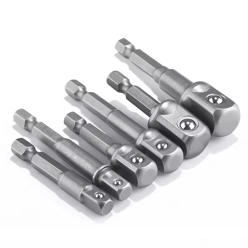 3pcs Impact Drill Bit Socket Adapter 1/4 3/8 1/2" Nut Driver Sockets Hex Shank Extension For Screwdriver Hand Tool