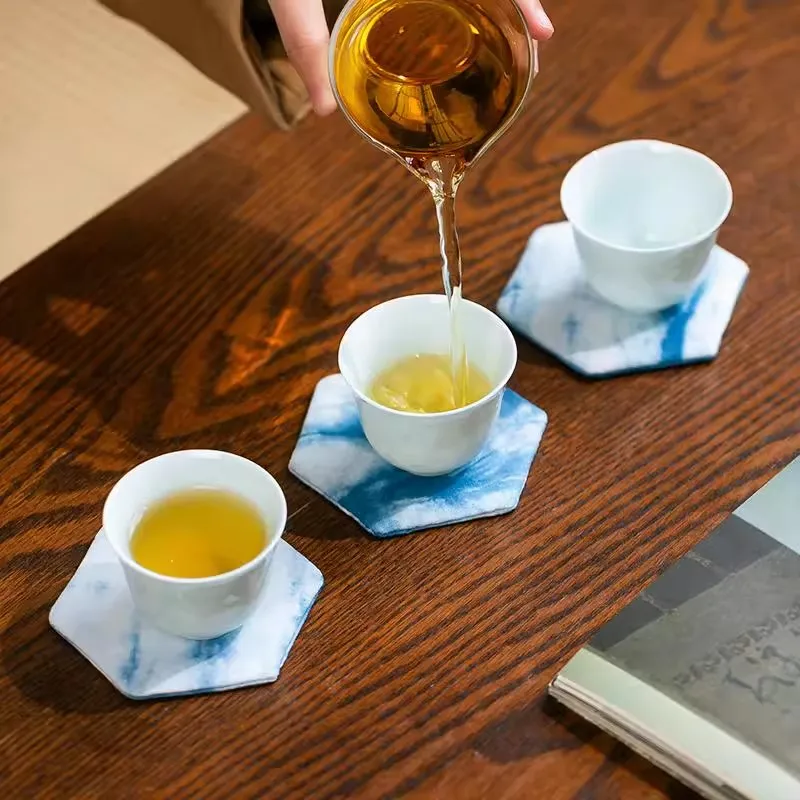 حقيبة أكواب شاي مصنوعة يدويًا على طراز Zen الصيني - حقيبة تخزين محمولة سميكة لإبريق شاي Zisha ومجموعة الشاي السريعة #4