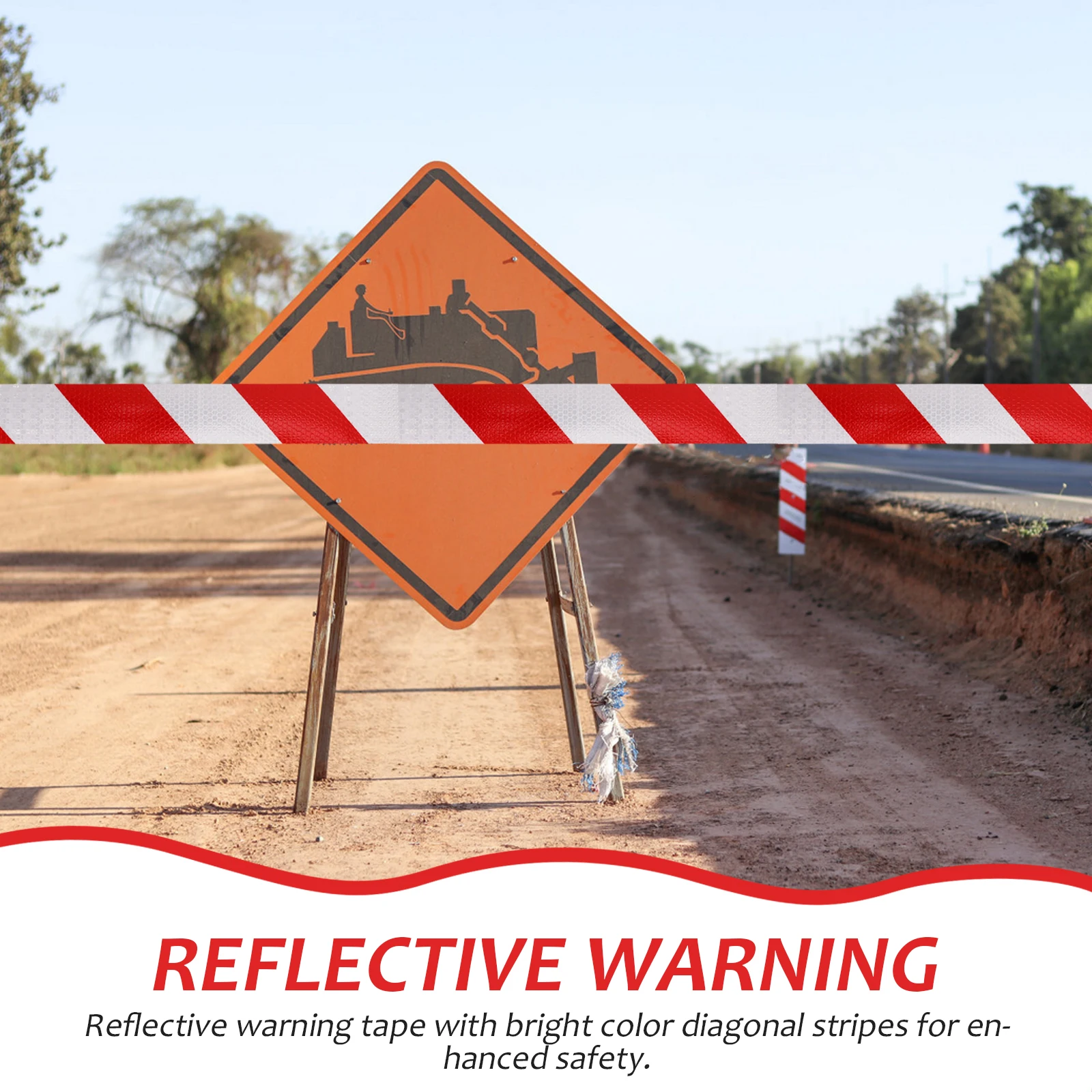 

1 Roll Reflective Tape Automotive Stripes Durable Post Tape for Outdoor Indoor Driveway Warning Caution Traffic Safety