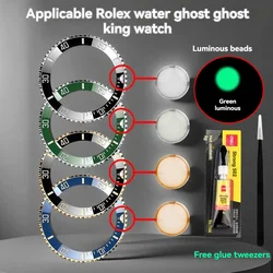 Green Blue Watch Bezel Beads Luminous Submariner Bezel insert Watch Parts 12 Clock Position Pearl Watch Bezel Beads For Rolex