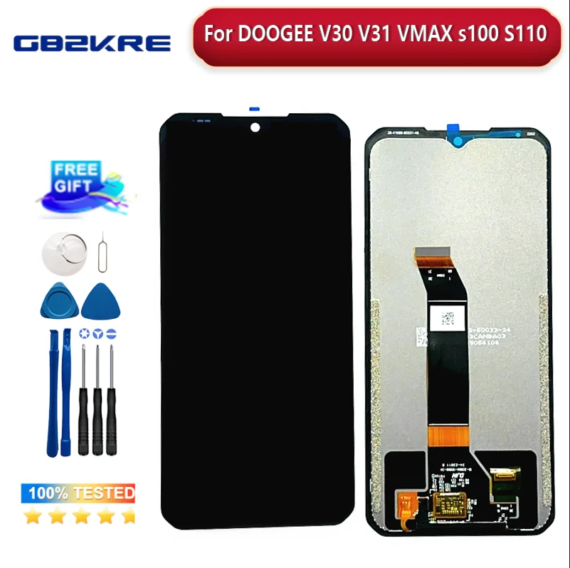 Nowy oryginał do DOOGEE V30 V30T S100 S100 Pro S110 V Max Wyświetlacz LCD + Moduł wyświetlacza dotykowego Naprawa Część zamienna