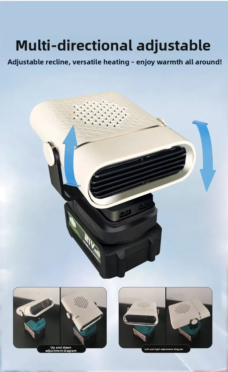 

Автомобильный обогреватель 2025 года, размораживающий туман, автомобильный обогреватель, портативный уличный беспроводной литиевый аккумулятор, перезаряжаемый с USB-портом